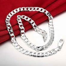 silver plated chain m 20inch flat sideways necklaces pendants for women men jewelry smtn034 J4U66