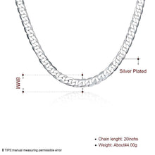 silver plated chain m 20inch flat sideways necklaces pendants for women men jewelry smtn034 J4U66