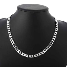 silver plated chain m 20inch flat sideways necklaces pendants for women men jewelry smtn034 J4U66
