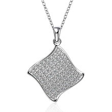 silver plated chain a square necklaces pendants for women men jewelry smtn71 J4U66