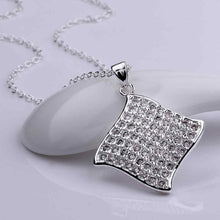 silver plated chain a square necklaces pendants for women men jewelry smtn71 J4U66