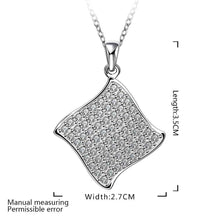 silver plated chain a square necklaces pendants for women men jewelry smtn71 J4U66