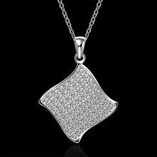 silver plated chain a square necklaces pendants for women men jewelry smtn71 J4U66