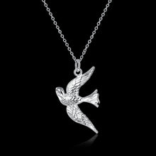 silver plated chain birds pendant necklaces pendants for women men jewelry smtn151 J4U66