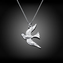 silver plated chain birds pendant necklaces pendants for women men jewelry smtn151 J4U66