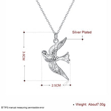 silver plated chain birds pendant necklaces pendants for women men jewelry smtn151 J4U66