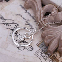 silver plated chain circle round crystal necklaces pendants for women men jewelry smtn33 J4U66