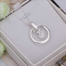 silver plated chain circle round crystal necklaces pendants for women men jewelry smtn33 J4U66