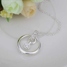 silver plated chain circle round crystal necklaces pendants for women men jewelry smtn33 J4U66