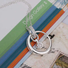 silver plated chain circle round crystal necklaces pendants for women men jewelry smtn33 J4U66