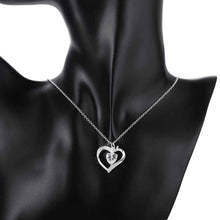 silver plated chain crystal heart pendant necklaces pendants for women men jewelry smtn32 J4U66