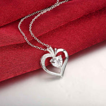 silver plated chain crystal heart pendant necklaces pendants for women men jewelry smtn32 J4U66