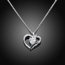 silver plated chain crystal heart pendant necklaces pendants for women men jewelry smtn32 J4U66