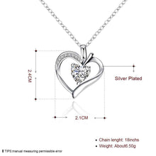 silver plated chain crystal heart pendant necklaces pendants for women men jewelry smtn32 J4U66