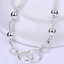 silver plated chain double loop necklaces pendants for women men jewelry smtn43 J4U66