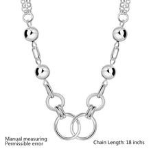 silver plated chain double loop necklaces pendants for women men jewelry smtn43 J4U66