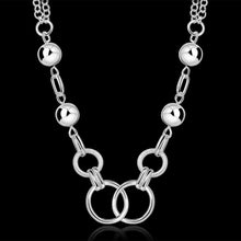 silver plated chain double loop necklaces pendants for women men jewelry smtn43 J4U66