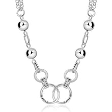 silver plated chain double loop necklaces pendants for women men jewelry smtn43 J4U66