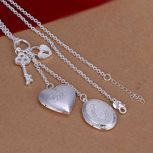 silver plated chain dual frame necklaces pendants for women men jewelry smtn007 J4U66