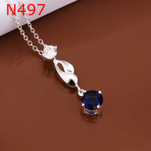 silver plated chain crystal necklaces pendants for women men jewelry smtn47 J4U66