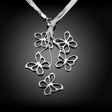 silver plated chain five butterfly necklaces pendants for women men jewelry smtn0 J4U66