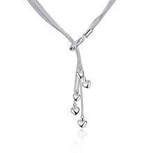 silver plated chain five heart lines necklaces pendants for women men jewelry smtn02 J4U66