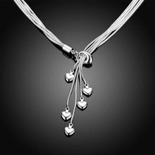 silver plated chain five heart lines necklaces pendants for women men jewelry smtn02 J4U66