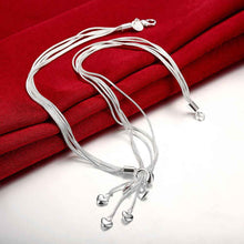 silver plated chain five heart lines necklaces pendants for women men jewelry smtn02 J4U66