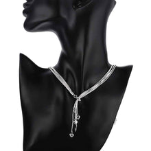 silver plated chain five heart lines necklaces pendants for women men jewelry smtn02 J4U66