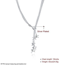 silver plated chain five star lines necklaces pendants for women men jewelry smtn01 J4U66