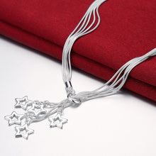 silver plated chain five pointed star necklaces pendants for women men jewelry smtn152 J4U66