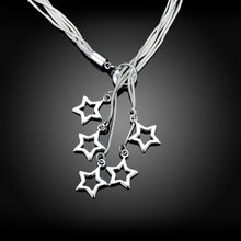 silver plated chain five pointed star necklaces pendants for women men jewelry smtn152 J4U66