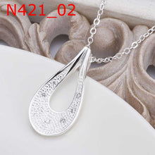 silver plated chain hollow waterdrop necklaces pendants for women men jewelry smtn421 J4U66