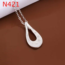 silver plated chain hollow waterdrop necklaces pendants for women men jewelry smtn421 J4U66