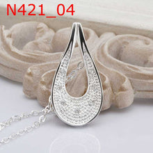 silver plated chain hollow waterdrop necklaces pendants for women men jewelry smtn421 J4U66