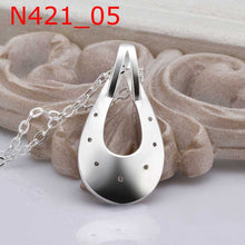 silver plated chain hollow waterdrop necklaces pendants for women men jewelry smtn421 J4U66