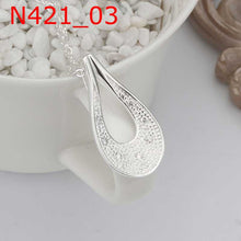 silver plated chain hollow waterdrop necklaces pendants for women men jewelry smtn421 J4U66