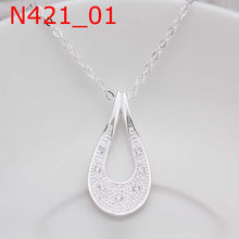 silver plated chain hollow waterdrop necklaces pendants for women men jewelry smtn421 J4U66