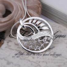 silver plated chain insets cricle necklaces pendants for women men jewelry smtn430 J4U66
