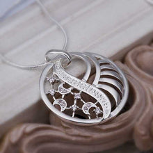 silver plated chain insets cricle necklaces pendants for women men jewelry smtn430 J4U66