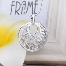 silver plated chain insets cricle necklaces pendants for women men jewelry smtn430 J4U66