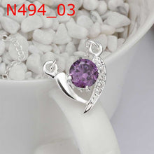 silver plated chain insets crystal heart necklaces pendants for women men jewelry smtn44 J4U66
