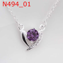 silver plated chain insets crystal heart necklaces pendants for women men jewelry smtn44 J4U66