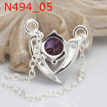 silver plated chain insets crystal heart necklaces pendants for women men jewelry smtn44 J4U66