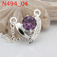 silver plated chain insets crystal heart necklaces pendants for women men jewelry smtn44 J4U66
