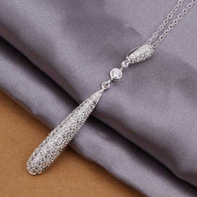 silver plated chain insetslets column necklaces pendants for women men jewelry smtn35 J4U66