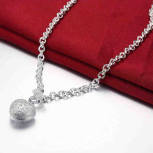 silver plated chain key to inset heart necklaces pendants for women men jewelry smtn022 J4U66