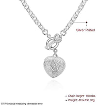 silver plated chain key to inset heart necklaces pendants for women men jewelry smtn022 J4U66