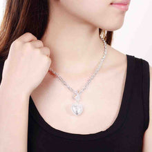 silver plated chain key to inset heart necklaces pendants for women men jewelry smtn022 J4U66