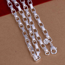 silver plated chain long box necklaces pendants for women men jewelry smtn200 J4U66